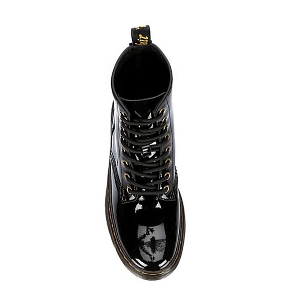 ♥️💖 NEW Dr. Martens Black Patent Leather Zavala Combat Boots NO BOX - Picture 5 of 13